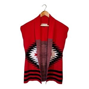 MontanaCo Open Front Aztec Sleeveless Cardigan NWOT